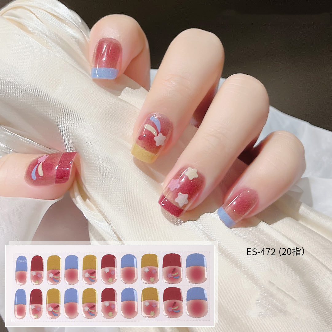 Semicured UV gel nail sticker kit