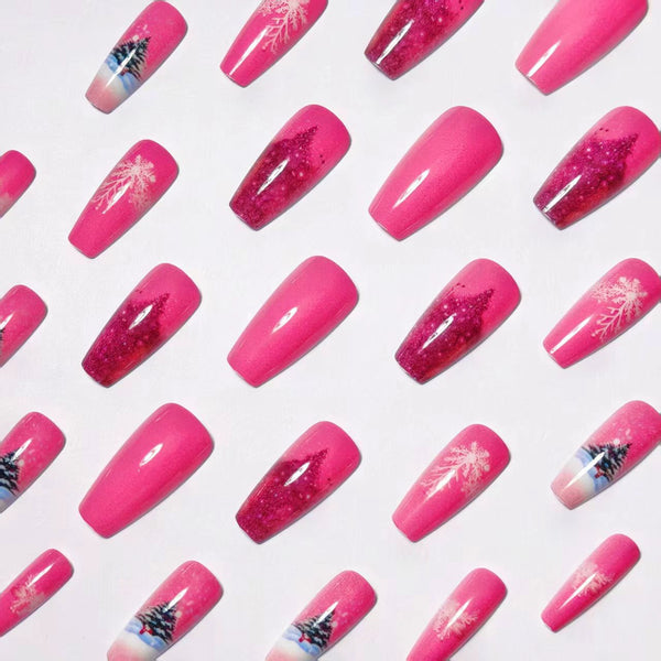 12 Sizes-24 Pcs Press On Nails W-304