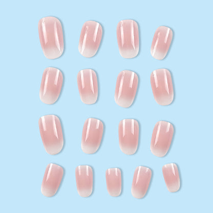 Pink and white gradient manicure