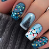 12 Sizes-24 Pcs Press On Nails Sky blue w-322