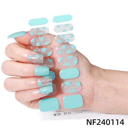 Semicured UV gel nail sticker kit