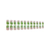 Gradient green clover short square nails