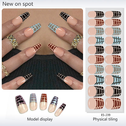 Semicured UV gel nail sticker kit