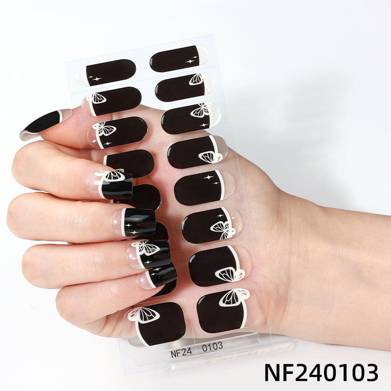 Semicured UV gel nail sticker kit