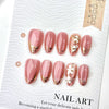 30 pcs cherry blossom gilt peach powder cat eye