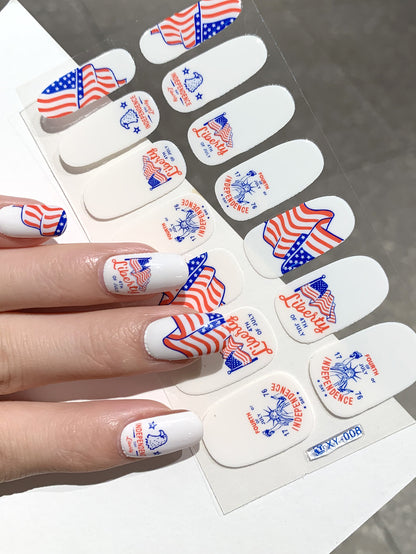 Independence day nail wraps