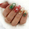 Snowflake glitter decorative almond manicure