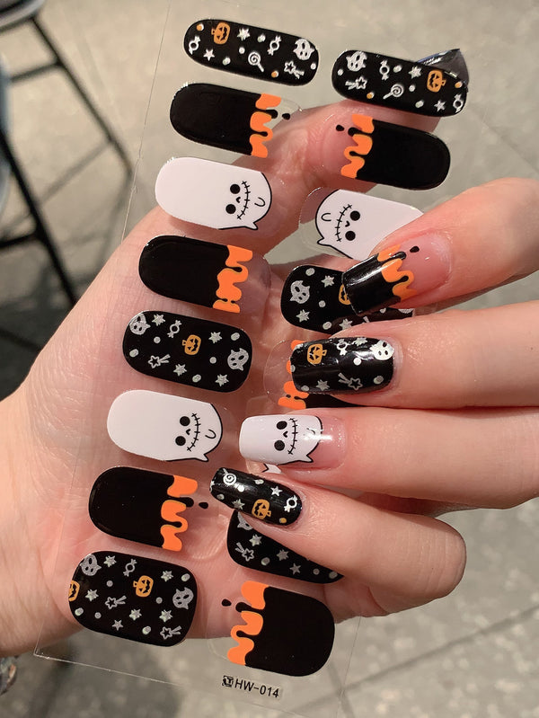Halloween new nail wraps full stickers