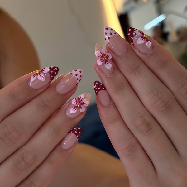 30 pcs 3D Steel Ball Peach Blossom Polka Dot