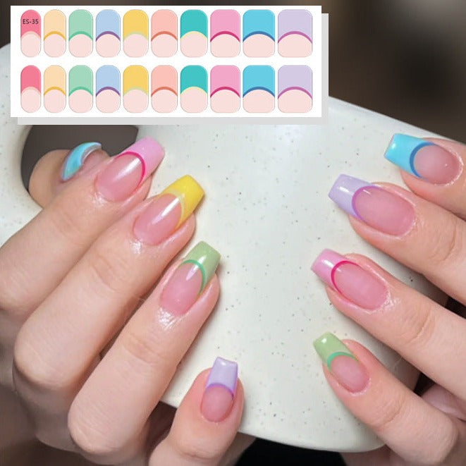 Semicured UV gel nail sticker kit