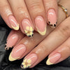 30 pieces milk yellow flower leopard print French style