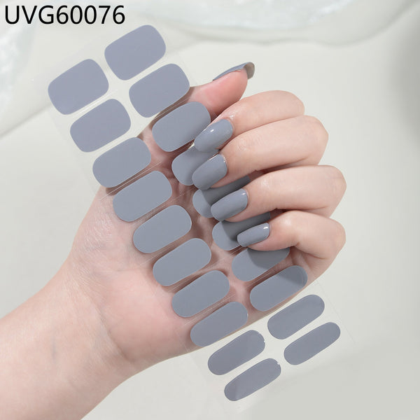 UV gel nail sticker semi-cured