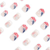 Red and blue color scheme American flag