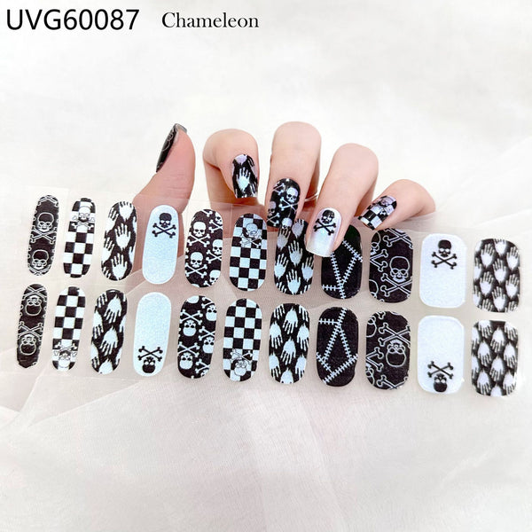 UV gel nail sticker semi-cured