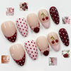 30 Pink Brown Berry Polka Dot French Bows