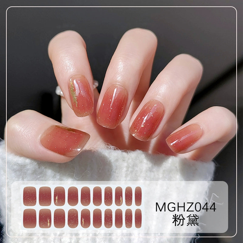 Semicured UV gel nail sticker kit