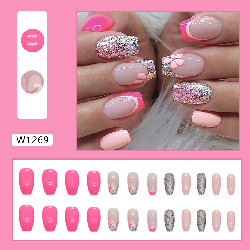 24Pcs press on nail W1269