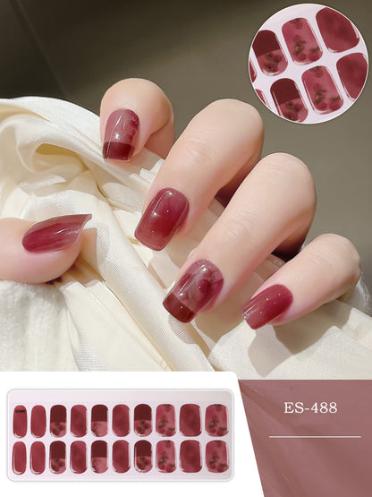 Semicured UV gel nail sticker kit