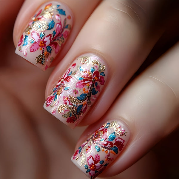 Pink gilt flowers