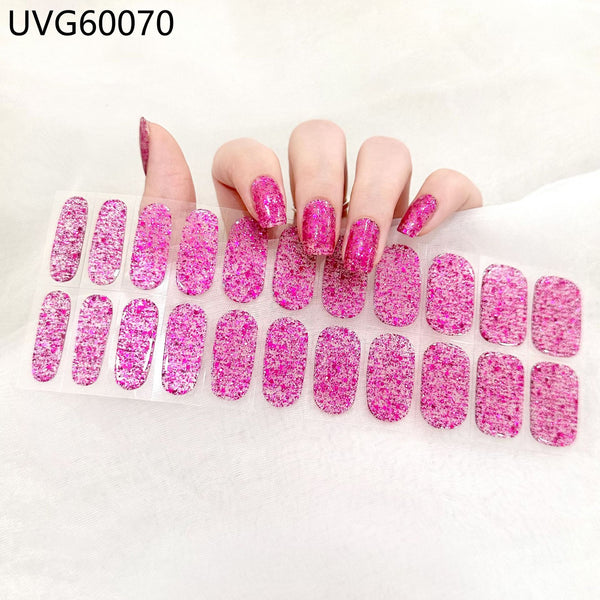 UV gel nail sticker semi-cured