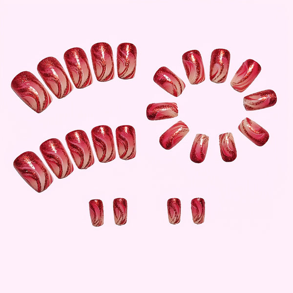 Red pink art stripes