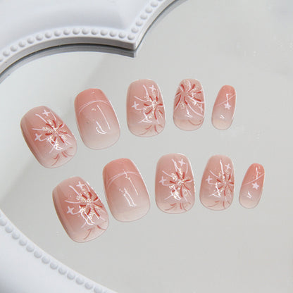 Blush manicure fireworks