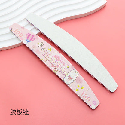 7 PCS Nail File Set - Includes 100/180, 180/240, 80/80, 120/150 Grit Files for Manicures