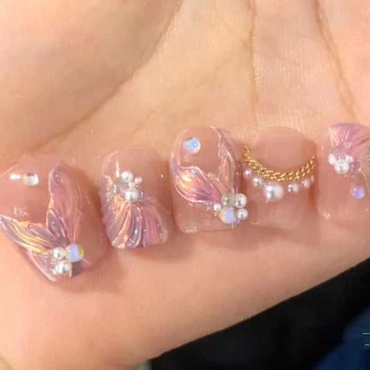 Pure handmade phototherapy wearing mermaid bubble wearing nail