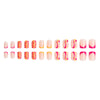 Orange Hill Pattern Nail Enhancement