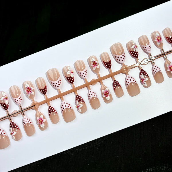 30 pcs 3D Steel Ball Peach Blossom Polka Dot