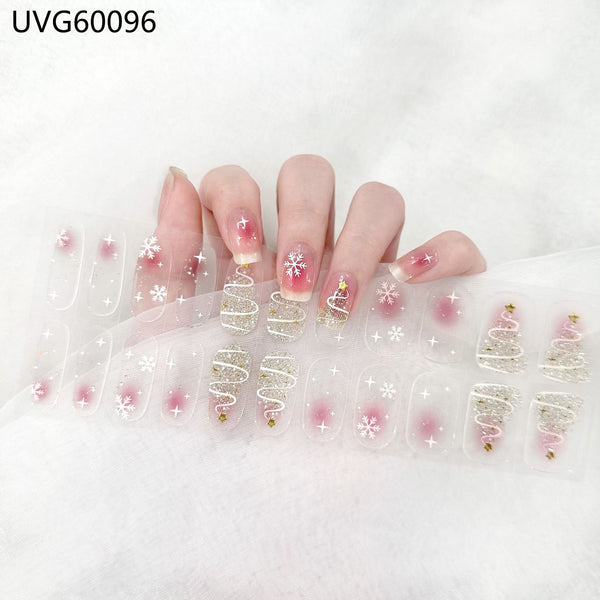 UV gel nail sticker semi-cured