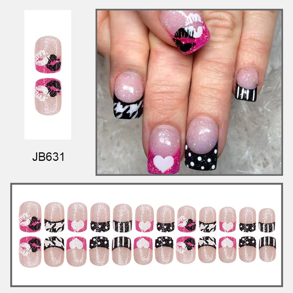 French glitter polka dot love lip print