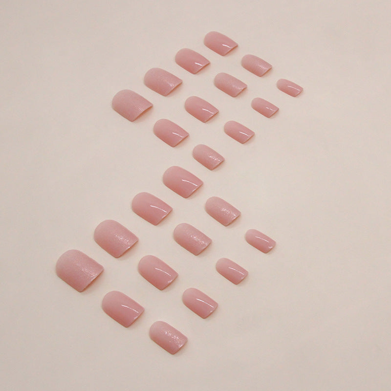 Flash Aurora Naked Pink Square fake nails