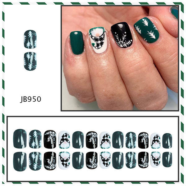 24pcs/Set Press On Nails JB950