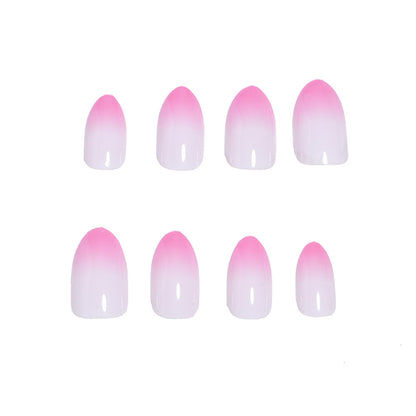 Gradient pink whitening false nails