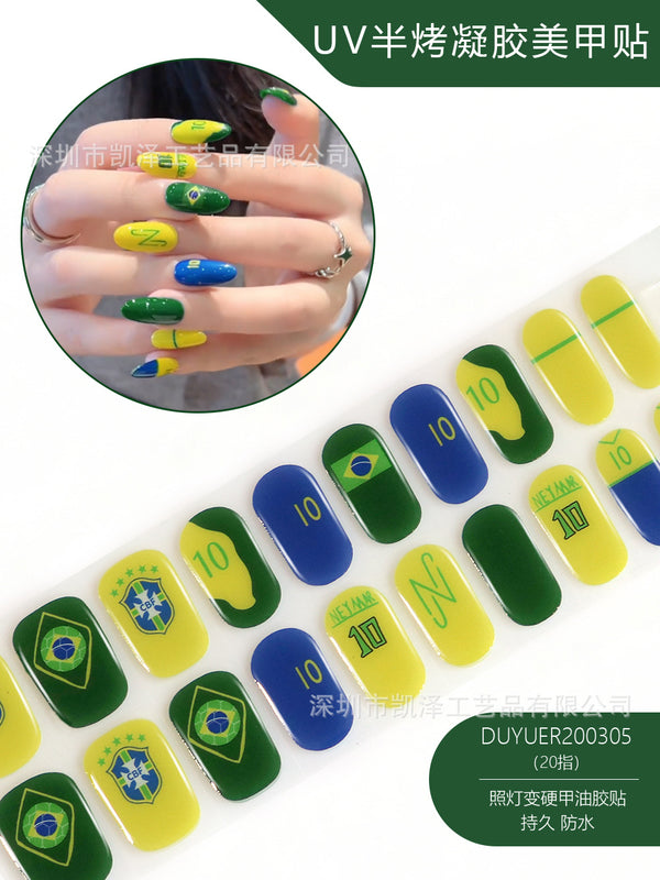 Independence Day 20 Finger Semi-Cure Gel Nail
