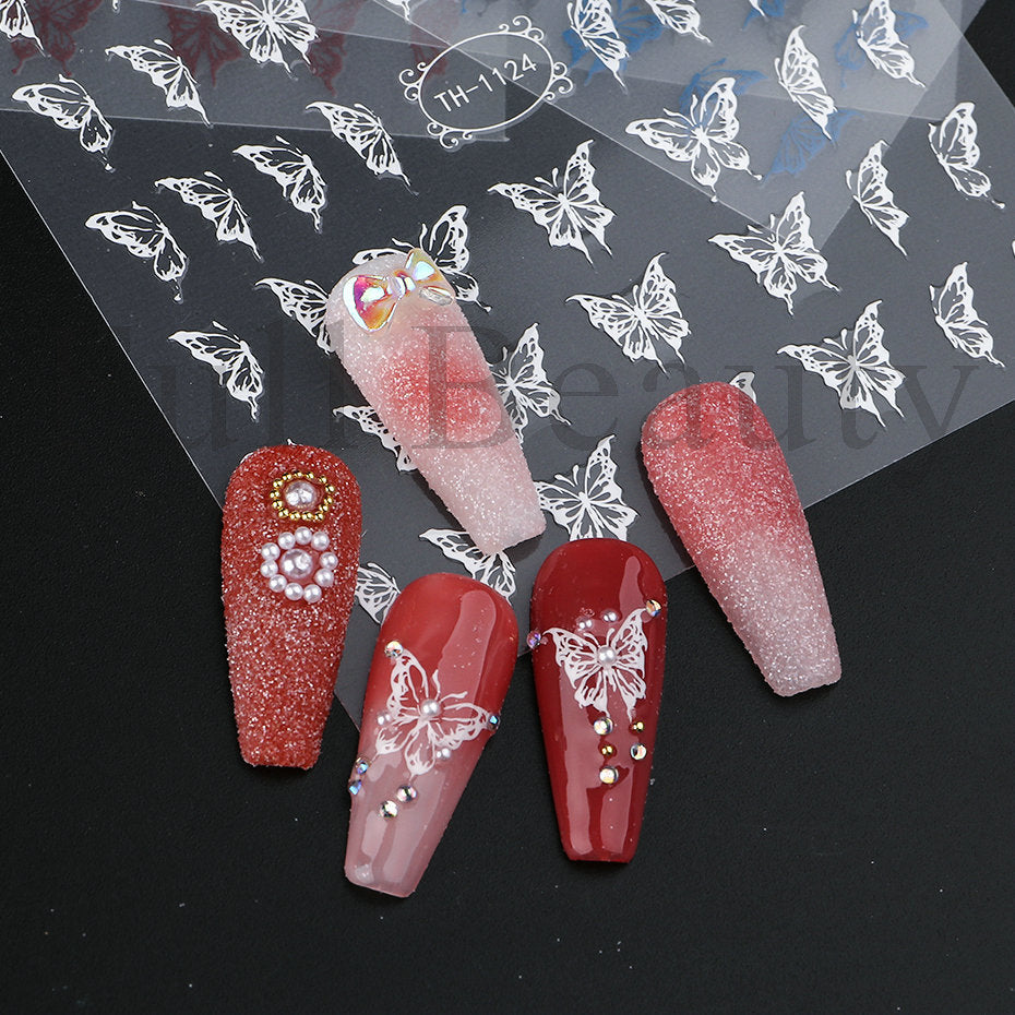 Color Butterfly Adhesive Nail Sticker