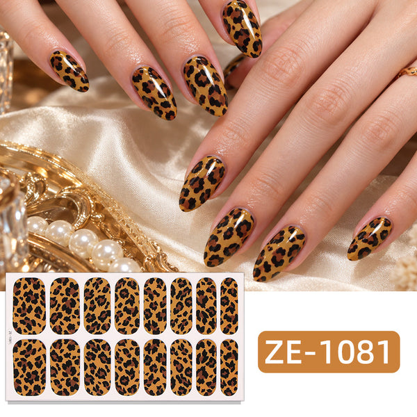 Leopard nail polish film nail sticker