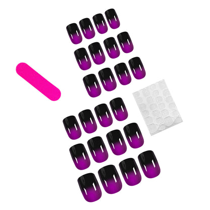 Black purple gradient nail patch