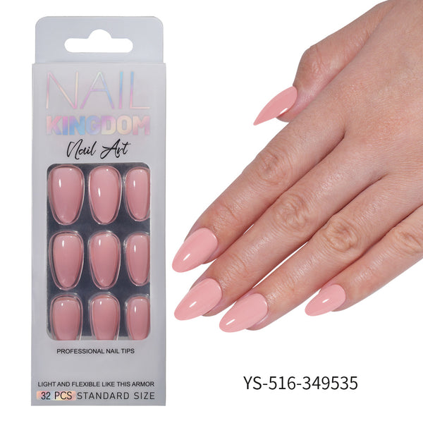 32 Pcs Aurora fine flash short almond manicure