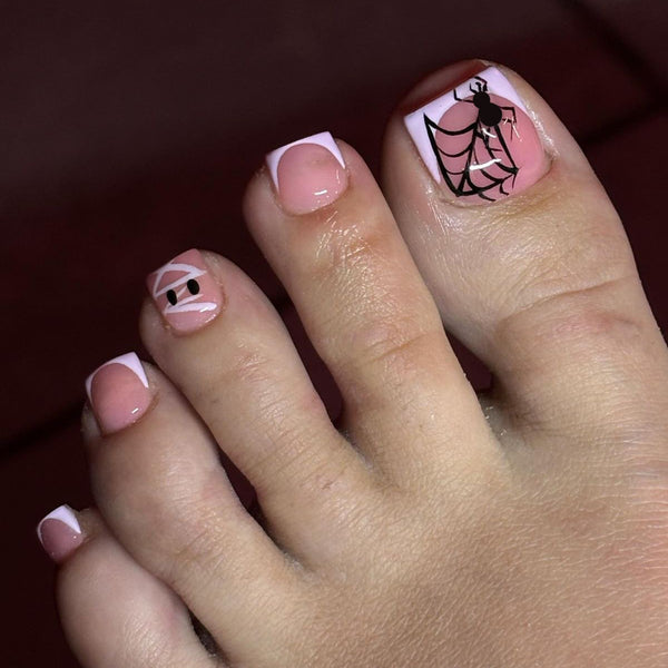 Halloween spider toenail slices