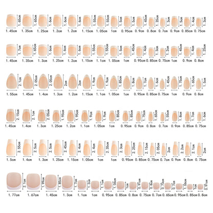 150 pieces seamless matte French fake nail