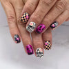Purple pumpkin checkerboard