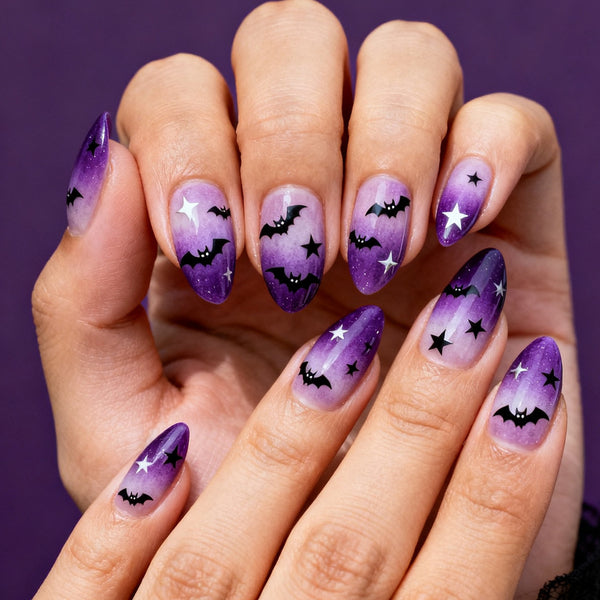 Purple gradual change black bat