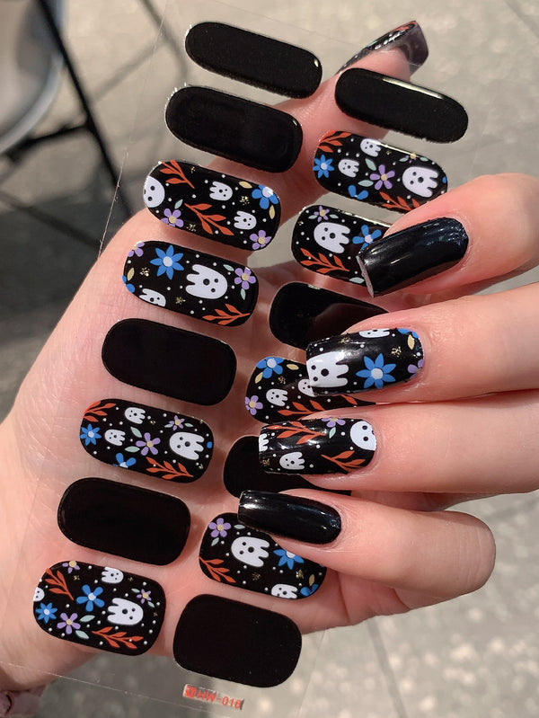 Halloween new nail wraps full stickers