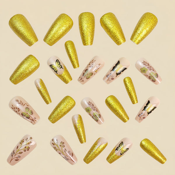 Golden flower butterfly