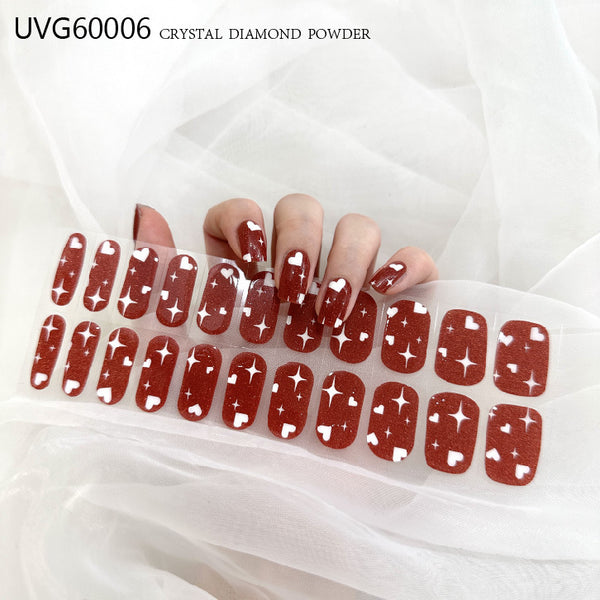 UV gel nail sticker semi-cured