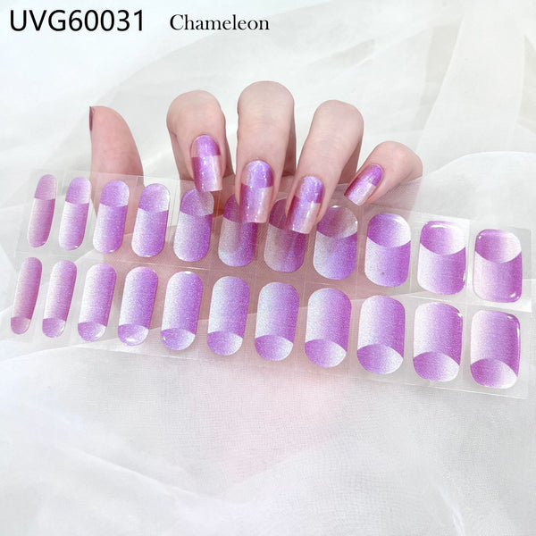 UV gel nail sticker semi-cured