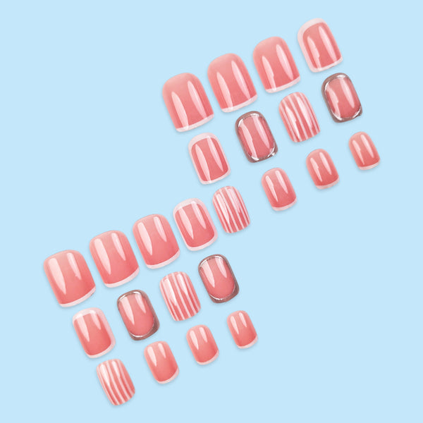 Pink Silver White French