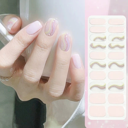 Semicured UV gel nail sticker kit